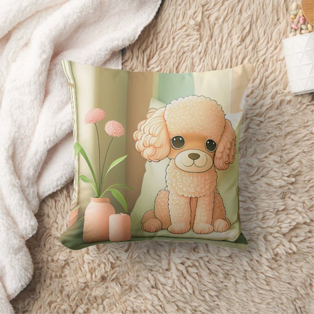 Mooie Aardige Poodle Hond Puppyp Kunst | Kussen (Deken)