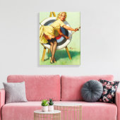 Mooie aartsheet - Retro Pin Up Girl Canvas Afdruk (Insitu (Woonkamer))