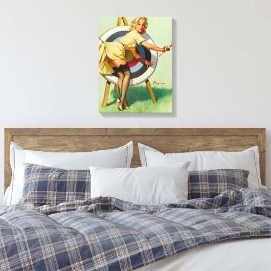 Mooie aartsheet - Retro Pin Up Girl Canvas Afdruk (Insitu (Slaapkamer))