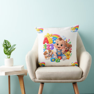 Mooie ABC 123 Baby Leer Regenboog Kinderkamer Desi Kussen