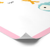 Mooie ABC's | Kleurrijk roze frame dier alfabet Poster (Hoek)