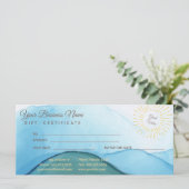 Mooie Abstract Blauwe Waterverf Inkt (Staand voorkant)