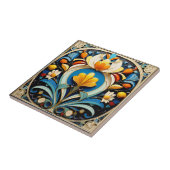 Mooie Abstracte Art Deco Keramische Tegel Tegeltje (Zijkant)