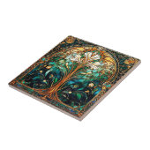 Mooie Abstracte Art Deco Nouveau Keramische Tegel Tegeltje (Zijkant)