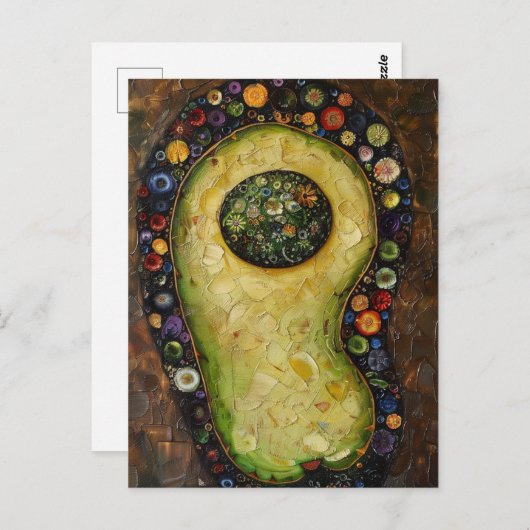 Mooie abstracte avocado briefkaart (Voorkant / Achterkant)
