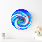 Mooie abstracte blauwe kunst grote klok (Huis)