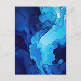 Mooie Abstracte Blauwe Moderne Artistieke Fluid Ar Briefkaart