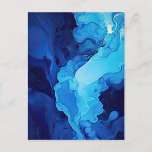Mooie Abstracte Blauwe Moderne Artistieke Fluid Ar Briefkaart