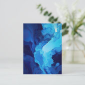 Mooie Abstracte Blauwe Moderne Artistieke Fluid Ar Briefkaart (Staand voorkant)