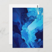 Mooie Abstracte Blauwe Moderne Artistieke Fluid Ar Briefkaart (Voorkant / Achterkant)