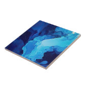 Mooie Abstracte Blauwe Moderne Artistieke Fluid Ar Tegeltje (Zijkant)