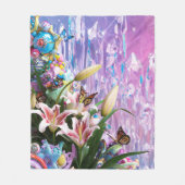 Mooie Abstracte Bloem Bloemen #4 Fleece Deken (Voorkant)