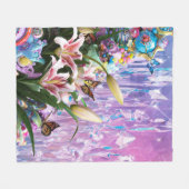 Mooie Abstracte Bloem Bloemen #4 Fleece Deken (Voorkant (Horizontaal))