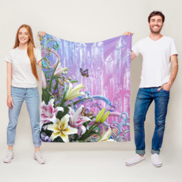 Mooie Abstracte Bloem Bloemen #5 Fleece Deken