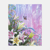 Mooie Abstracte Bloem Bloemen #5 Fleece Deken (Voorkant)