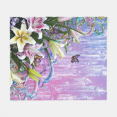 Mooie Abstracte Bloem Bloemen #5 Fleece Deken (Voorkant (Horizontaal))