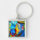 Mooie abstracte bloem sleutelhanger (Voorkant)