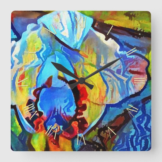Mooie abstracte bloem vierkante klok (Voorkant)