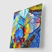 Mooie abstracte bloem vierkante klok (Hoek)