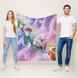 Mooie Abstracte bloemen #10 Fleece Deken