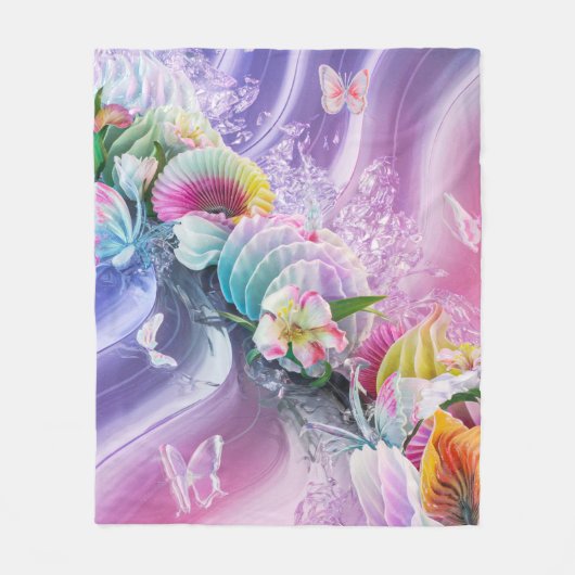 Mooie Abstracte bloemen #10 Fleece Deken (Voorkant)