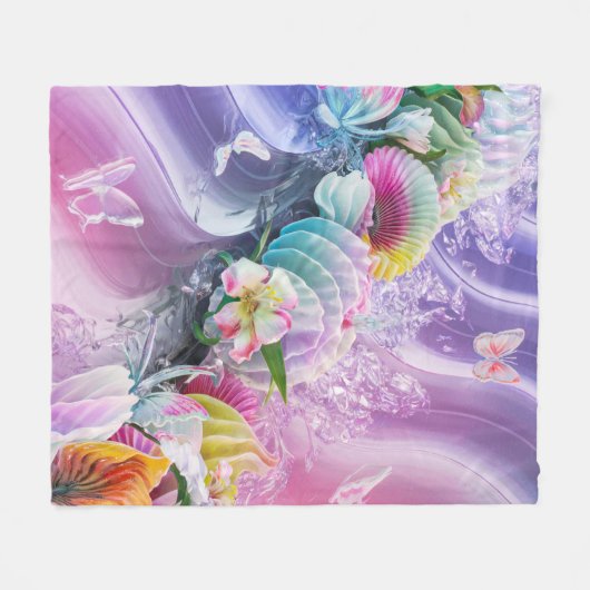 Mooie Abstracte bloemen #10 Fleece Deken (Voorkant (Horizontaal))