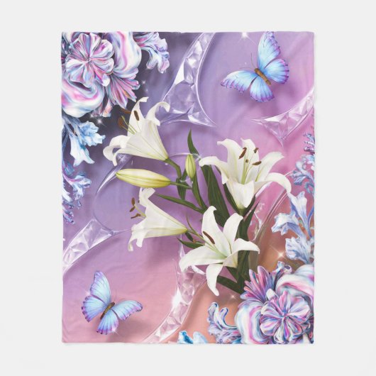 Mooie Abstracte bloemen #11 Fleece Deken (Voorkant)