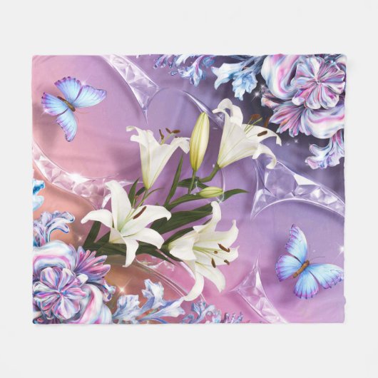 Mooie Abstracte bloemen #11 Fleece Deken (Voorkant (Horizontaal))