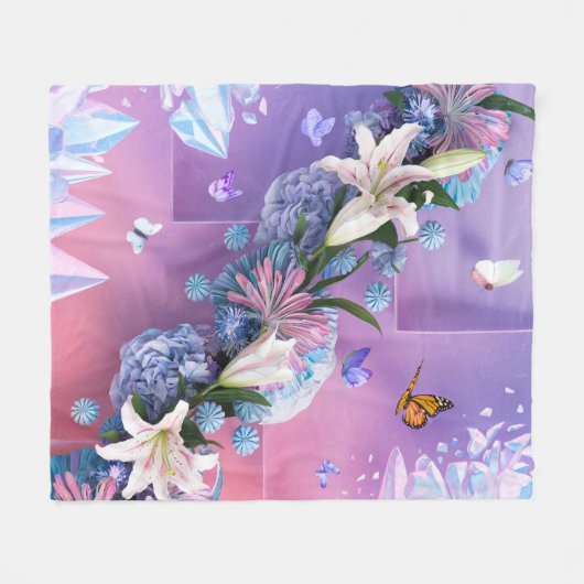 Mooie Abstracte bloemen #12 Fleece Deken (Voorkant (Horizontaal))