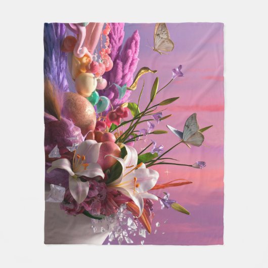 Mooie Abstracte bloemen #1 Fleece Deken (Voorkant)