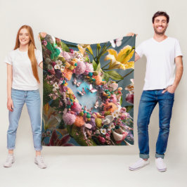 Mooie Abstracte bloemen #2 Fleece Deken