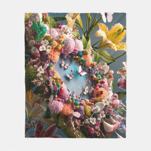 Mooie Abstracte bloemen #2 Fleece Deken (Voorkant)