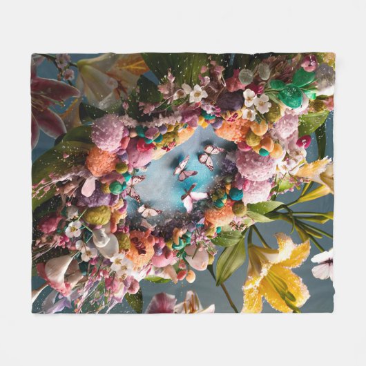Mooie Abstracte bloemen #2 Fleece Deken (Voorkant (Horizontaal))