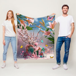 Mooie Abstracte bloemen #3 Fleece Deken