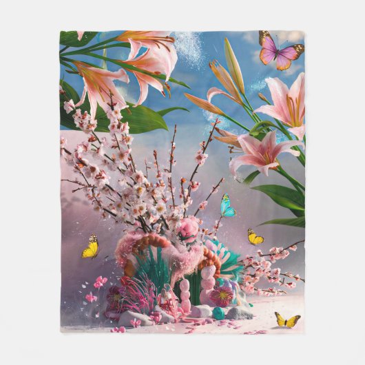 Mooie Abstracte bloemen #3 Fleece Deken (Voorkant)