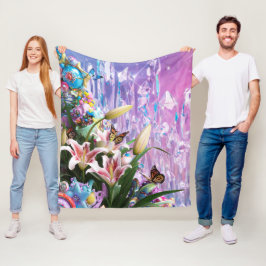 Mooie Abstracte bloemen #4 Fleece Deken