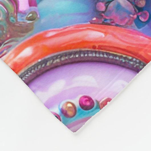 Mooie Abstracte bloemen #4 Fleece Deken (Hoek)