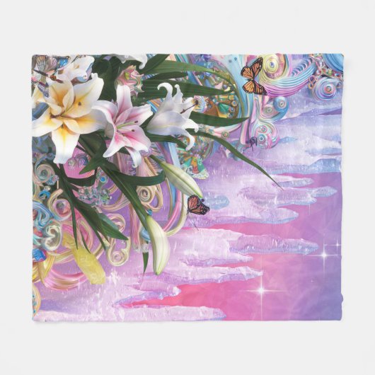 Mooie Abstracte bloemen #6 Fleece Deken (Voorkant (Horizontaal))