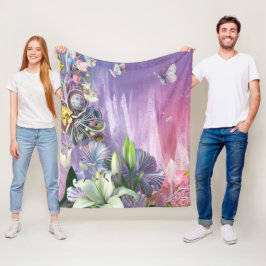 Mooie Abstracte bloemen #7 Fleece Deken