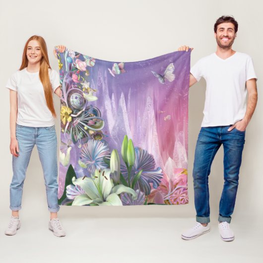 Mooie Abstracte bloemen #7 Fleece Deken (In situ)