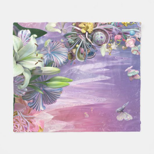 Mooie Abstracte bloemen #7 Fleece Deken (Voorkant (Horizontaal))