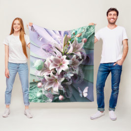 Mooie Abstracte bloemen #8 Fleece Deken