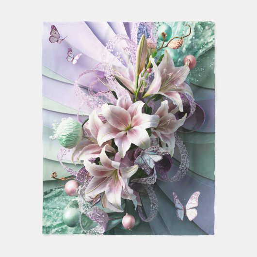 Mooie Abstracte bloemen #8 Fleece Deken (Voorkant)