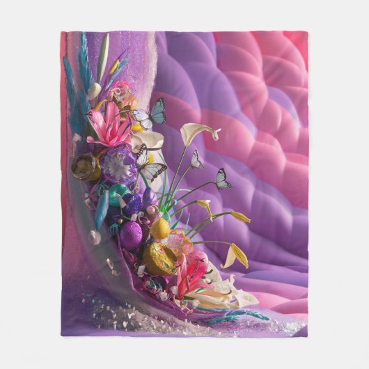 Mooie Abstracte bloemen #9 Fleece Deken (Voorkant)