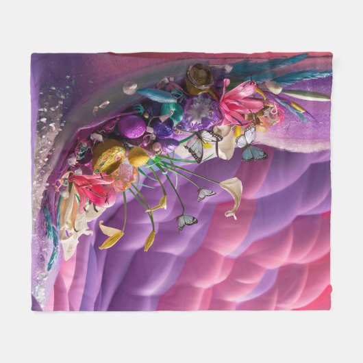 Mooie Abstracte bloemen #9 Fleece Deken (Voorkant (Horizontaal))