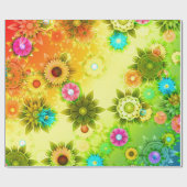 Mooie Abstracte bloemen Cadeaupapier (Vlak)