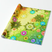 Mooie Abstracte bloemen Cadeaupapier (Uitgerold)