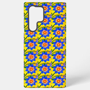 Mooie Abstracte Bloemen Patroon Samsung Galaxy Hoesje