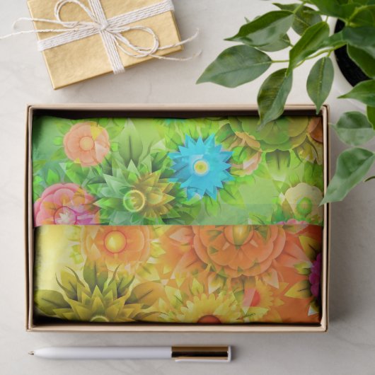 Mooie Abstracte bloemen Tissuepapier (Geschenk)