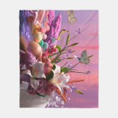 Mooie Abstracte Bloemige Bloemen #1 Fleece Deken (Voorkant)